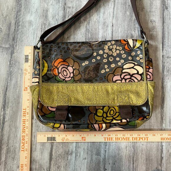 Vintage Fossil Keyper Messenger Bag with Mini Pouch, Yellow Multi/Floral - Picture 14 of 15